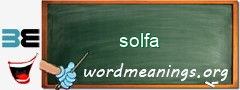 WordMeaning blackboard for solfa